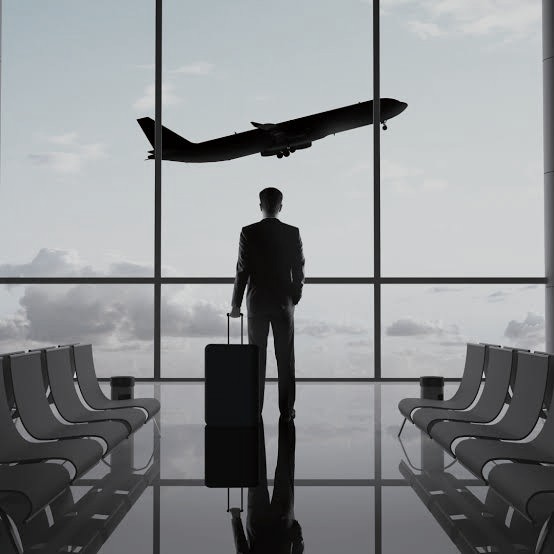 Executive waiting to board at the airport