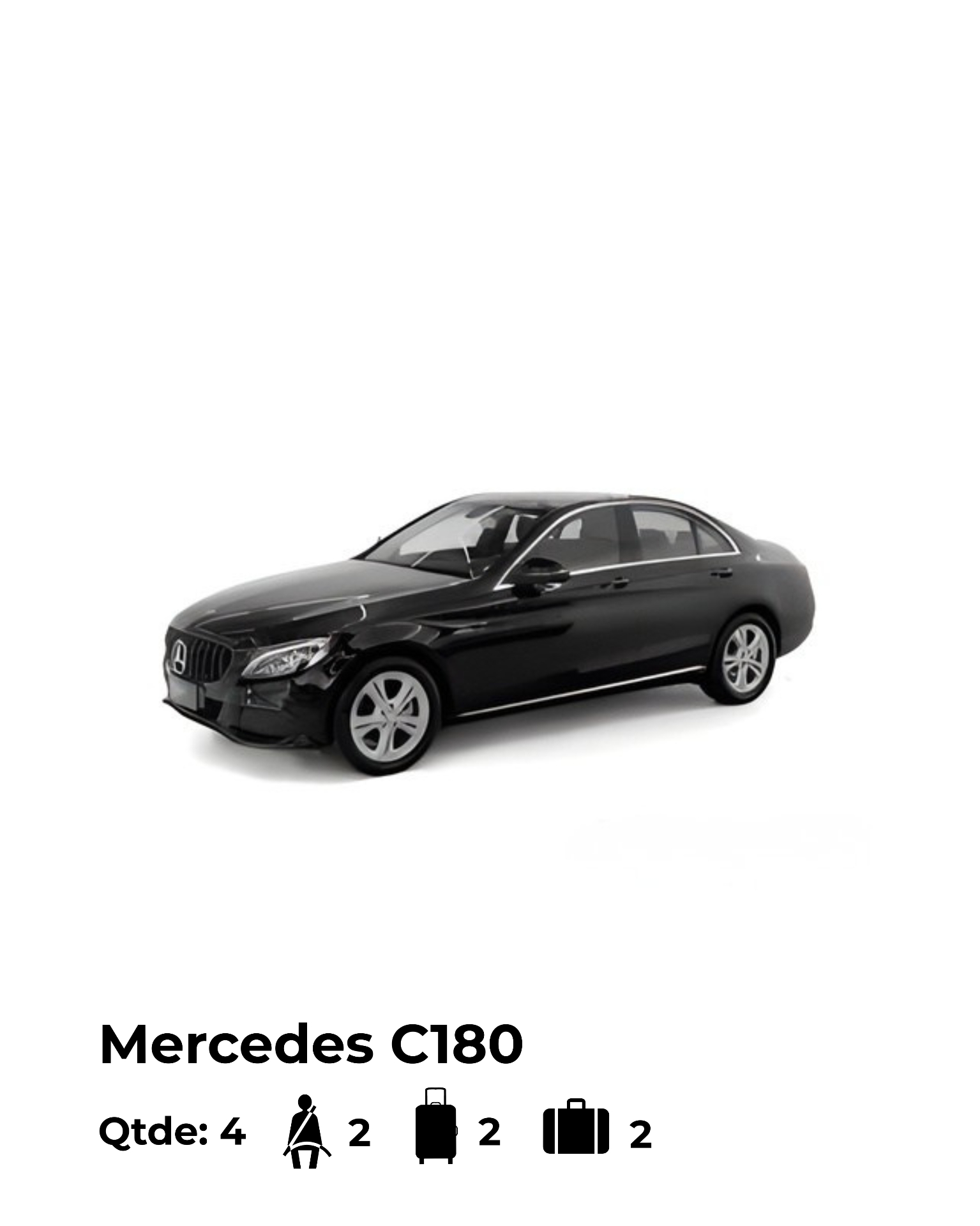 Mercedes C180 - Veículo executivo blindado com capacidade para 4 passageiros